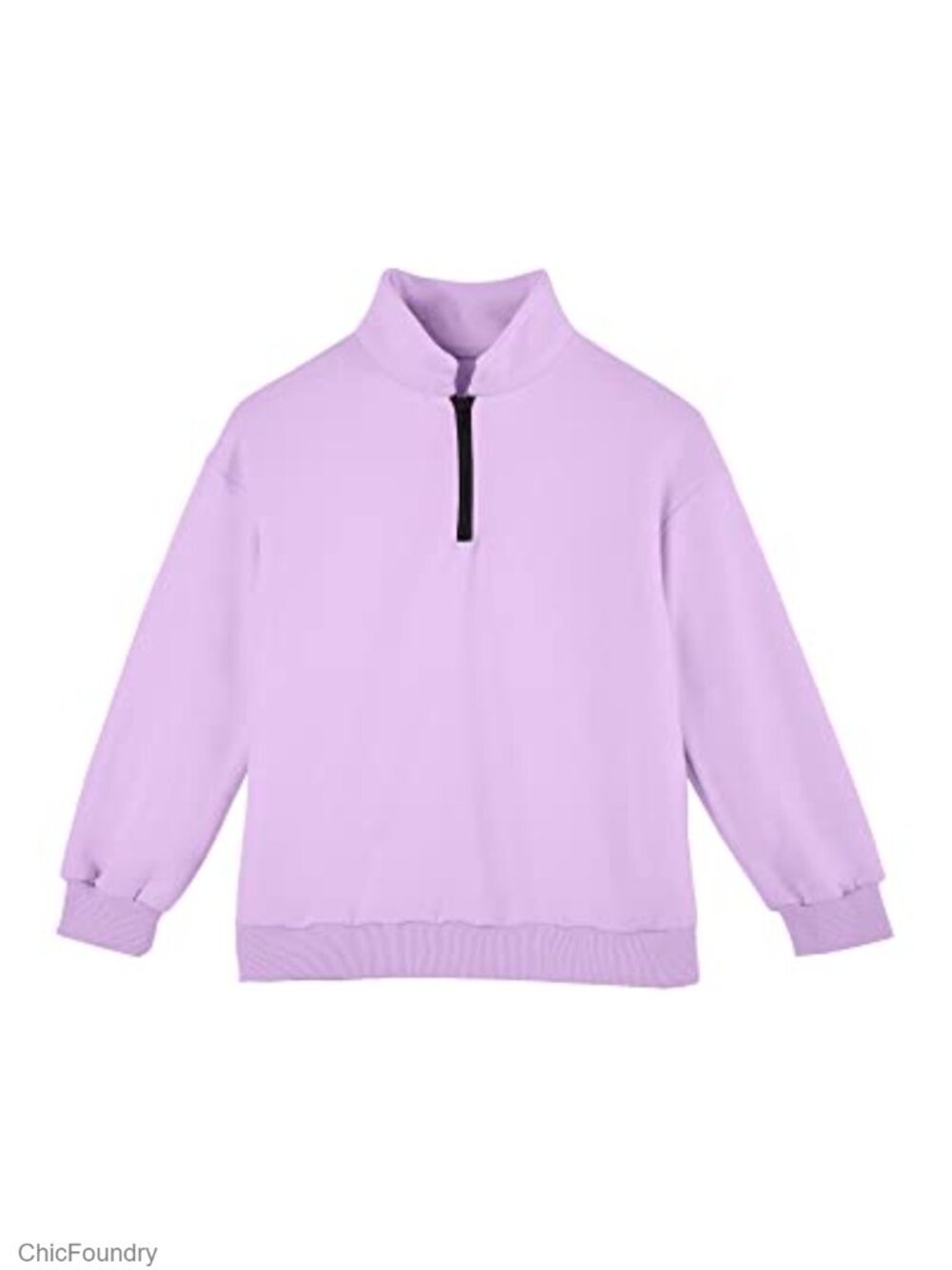 Girls 1/4 Zipper Sweatshirt Oversized Cotton Blend Pullover - Picture 2 of 6